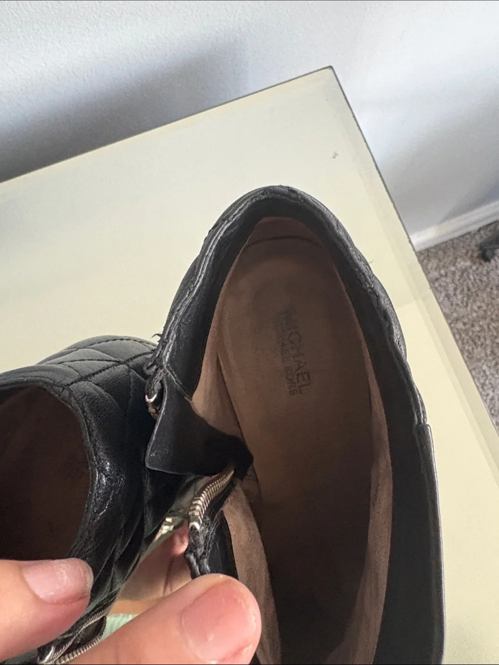 Michael Kors Black Leather Zip Ankle Booties